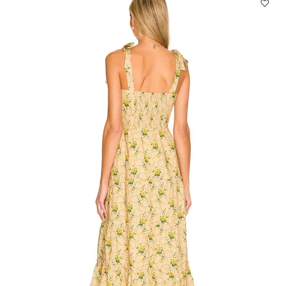 PAIGE TAMIKA DRESS - YELLOW (BUTTER MULTI) WORN ONCE - SIZE SMALL - Picture 3 of 4